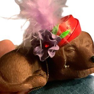 Super Sassy Lassie Dog Figurine Hamilton Divas With Hat-titude Collection